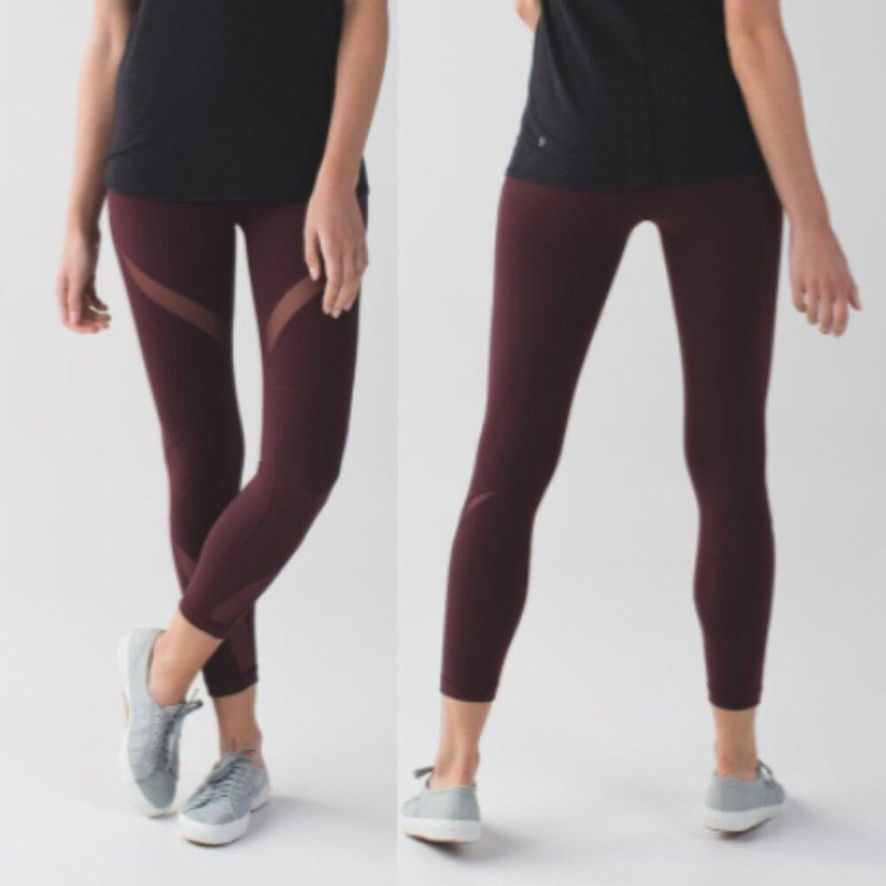 Lululemon High Times Pant (Wrap Mesh) in Bordeaux